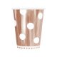 Rose Gold B&C Polka Dots papír pohár 6 db-os 266 ml