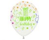 Happy Birthday Colorful léggömb, lufi 5 db-os 12 inch (30cm)