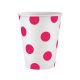 Vörös Magenta Polka Dots papír pohár 6 db-os 250 ml