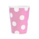 Rózsaszín Pink Polka Dots papír pohár 6 db-os 270 ml