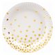 Arany pöttyös Gold Dots papírtányér 6 db-os 18 cm