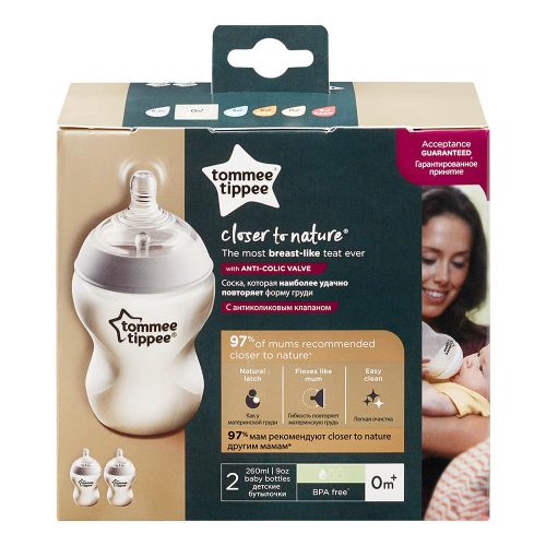 Tommee Tippee cumisüveg CTN duo 260 ml átlátszó