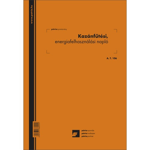 Kazán fűtési energiafelhasználási napló A/4 álló