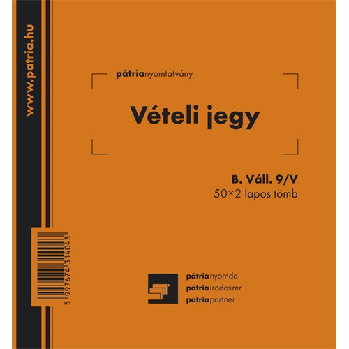 Vételi jegy 50x2 lapos tömb 140x140 mm