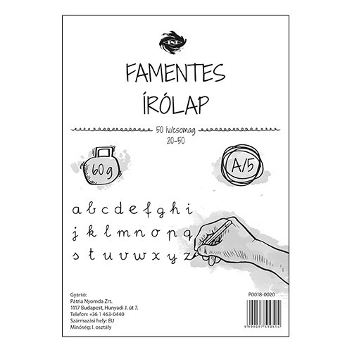 Írólap pd A/5 famentes 20-50 borítékos