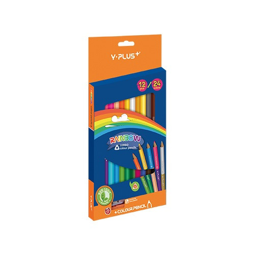 Színes ceruza  Y-Plus+ Rainbow  Jumbo  12 db-os klt. kétvégű, hegyezővel