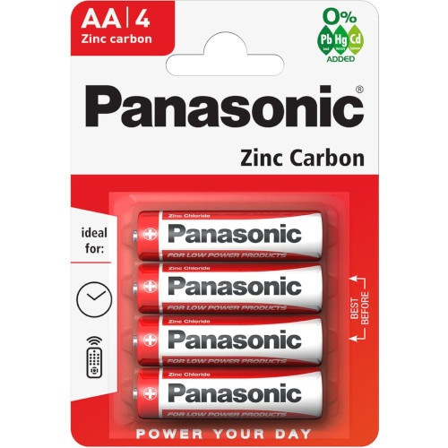 Ceruza elem Panasonic Red Zinc AA 1.5V cink-mangán R6R 4 db-os