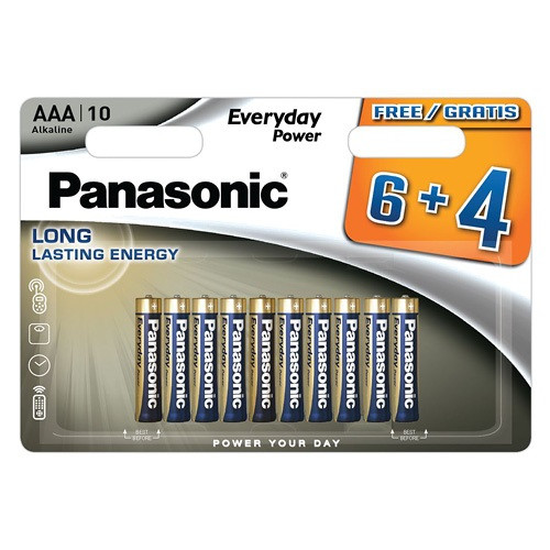 Tartós elem Panasonic AAA micro 1.5V alkáli 10 db-os