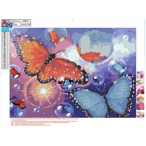 Kreatív gyémántszemes kirakó Centrum  30x40 cm, Pillangók