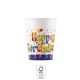 Happy Birthday Multicolor papír pohár 8 db-os 200 ml FSC