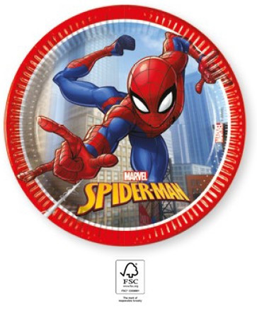 Pókember Crime Fighter papírtányér 8 db-os 20 cm FSC