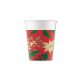 Karácsonyi Holly Poinsettia papír pohár 8 db-os 200 ml FSC