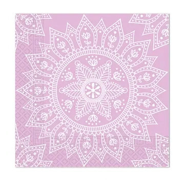 Mandala Purple White szalvéta 20 db-os, 33x33 cm FSC