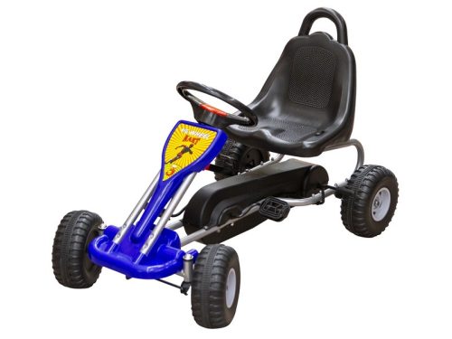 Pedálos kék verseny gokart - 30 kg teherbírású