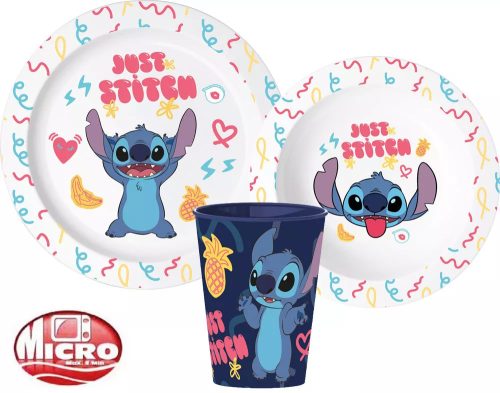 Disney Lilo és Stitch Palms étkészlet, micro műanyag szett, pohárral 260 ml