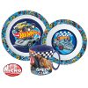 Hot Wheels Blue Fire étkészlet, micro műanyag szett bögrével 350 ml