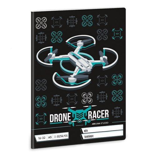 Füzet ARS UNA A/5 32 lapos vonalas 16-32 II. osztályos Drone Racer