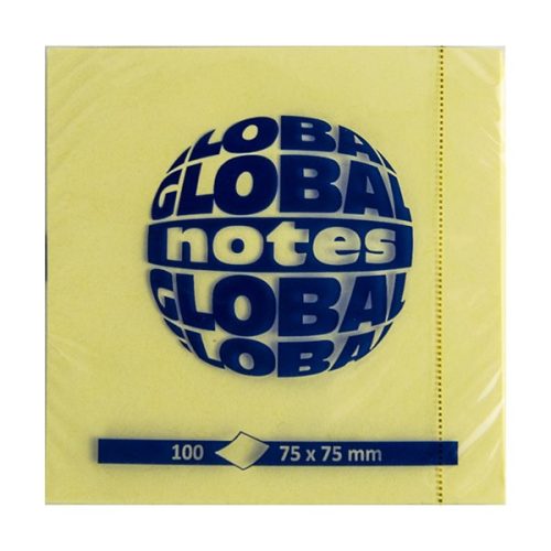 Öntapadós jegyzet GLOBAL Notes 3654-01 75x75mm sárga 100 lap