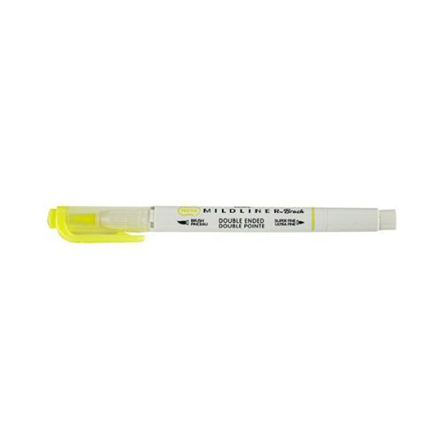 Ecsetfilc kétvégű ZEBRA Mildliner Fluorescent sárga