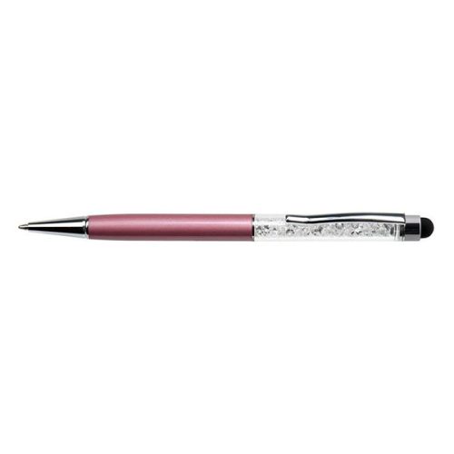 Golyóstoll ART CRYSTELLA világos lila felül fehér SWAROVSKI® kristállyal töltve Touch Pen 0,7mm kék