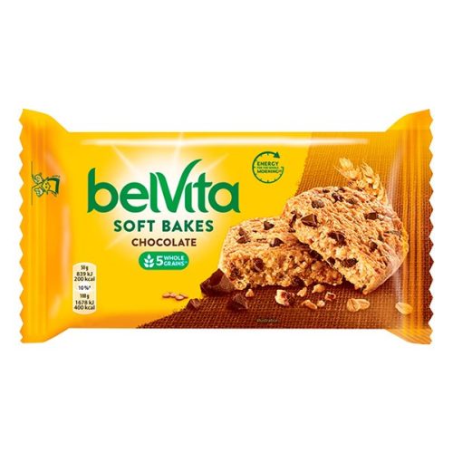 Keksz BELVITA Jó Reggelt! Softy csokoládés és mogyorós töltelékkel 50g