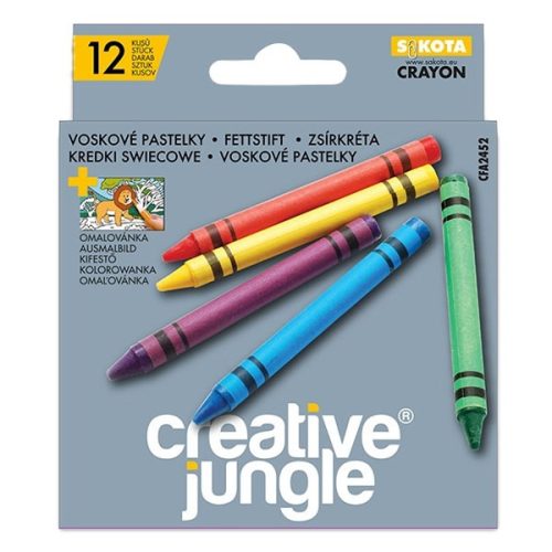 Zsírkréta CREATIVE JUNGLE grey 12 szín/készlet