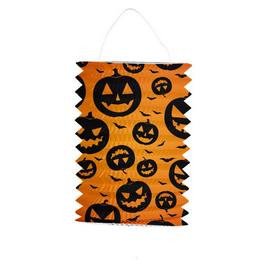 Tök Mintás Henger Lampion Halloween-re, 16 cm